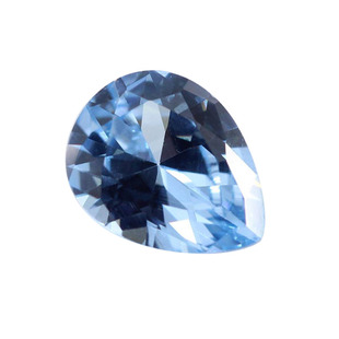 108#梨形蓝尖晶石合成宝石裸石 水滴形浅蓝色裸钻吊坠戒面主石diy