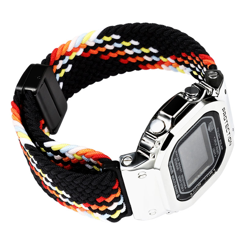 适用G-SHOCK卡西欧GA2100编织手表带GA110八角DW5600磁吸尼龙腕带