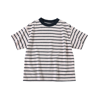 小新贝塔-洗不旧条！春夏新款经典色织固色条纹儿童短袖T恤