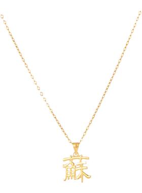 s925纯银百家姓文字项链女小众