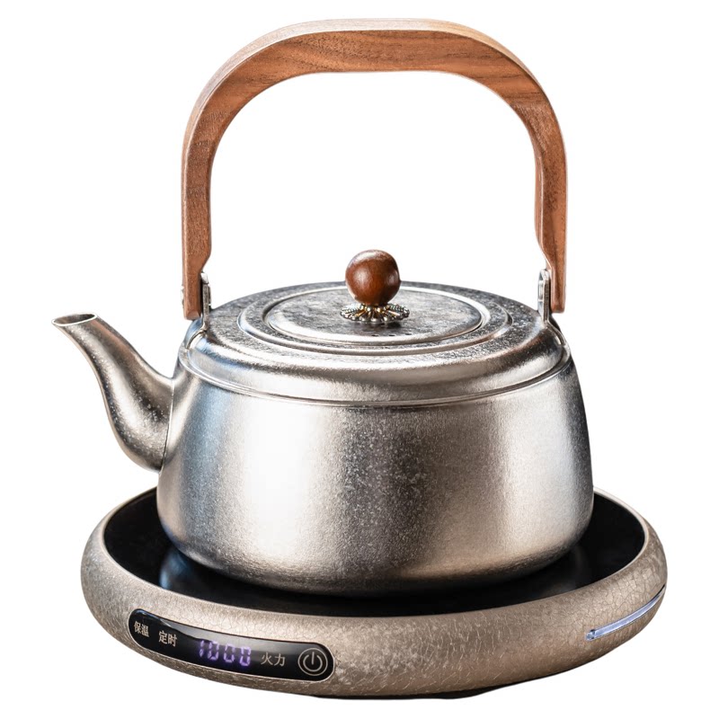 纯钛提梁烧水壶煮茶炉套装