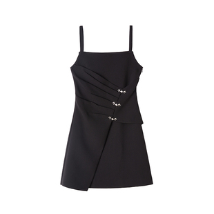 NANASTORE吊带连衣裙女2024新款显瘦小黑裙子性感气质短款休闲a字