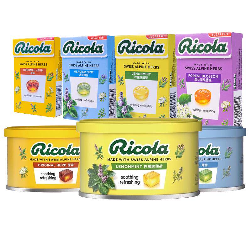 利口乐糖果Ricola润喉糖清新润喉蔗糖柠檬味薄荷清凉硬糖教师礼节