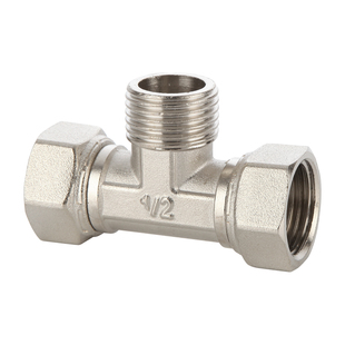 4分活接三通内丝外丝热水器全铜分水器加厚弯头直接水管接头配件