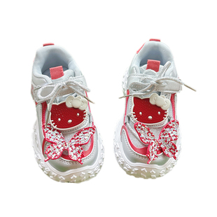 女童皮面轻便运动鞋秋冬2025新款女孩儿童鞋子跑步鞋耐脏软底冬鞋