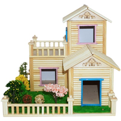 竹签拼装diy手工制作建筑模型