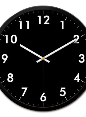 挂钟黑色静音父母卧室简约