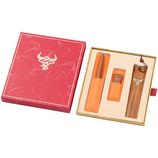 木笔木质签字笔礼品 金属中性笔红木签名笔书签 高档商务私人定制刻字logo 高级宝珠笔可换笔芯 高端笔礼物