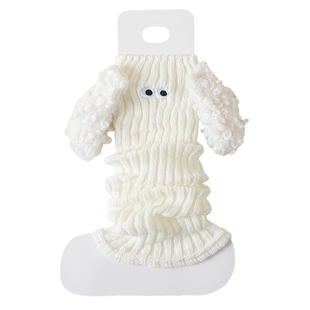 女童堆堆袜套秋冬卷毛小狗女孩可爱加厚保暖卡通针织打底护小腿套