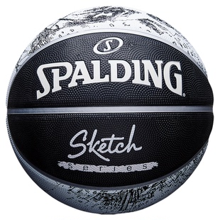 斯伯丁素描印花篮球官方正品橡胶室外成人7号6号5号儿童学生通用