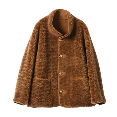 两面穿羊毛仿皮毛一体羊羔毛外套