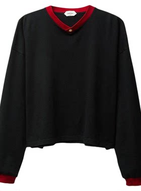 【秀场同款】VERSACE/范思哲 男士弹力平纹针织长袖T恤