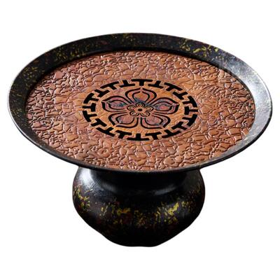 归鸿复古洒金高足壶承家用铜茶盘茶托紫砂壶底座小型茶洗建水茶缸