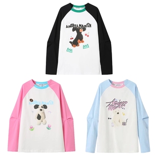 【汪苏泷同款】ANDREA MARTIN秋装新款印花拼接上衣T恤男女同款