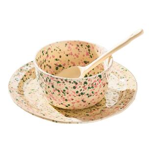 ins风泼墨酸奶碗餐具高颜值釉下彩陶瓷早餐碗燕麦片碗水果沙拉碗