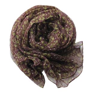 真丝丝巾围巾桑蚕丝女春秋夏季薄款长方形花卉印花长款长条披肩