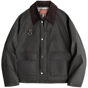 马登工装 美式复古Spey油蜡钓鱼夹克vintage做旧户外翻领外套男春