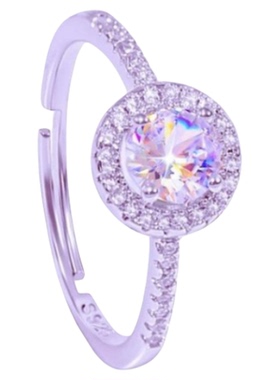 结婚仿真对戒活口一对可调节钻戒