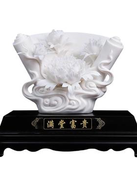 素茗中国白《满堂富贵》客厅摆件