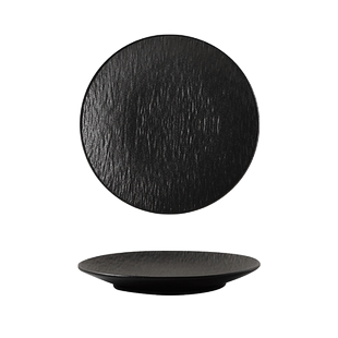 磨砂石纹陶瓷盘子高级感浅盘大号西餐盘牛排盘北欧圆盘平盘轻奢