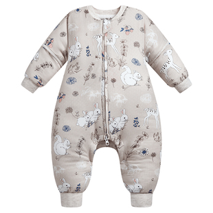 littletiny宝宝睡袋婴儿纱布夏季儿童分腿竹棉睡衣春秋恒温防踢被