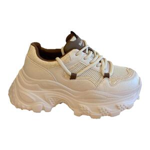 小个子松糕厚底真皮老爹鞋女2025秋季爆款舒适轻便拼色百搭运动鞋