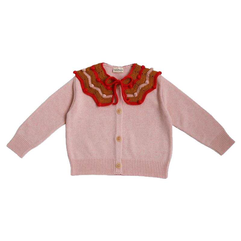 3件5折 kalinka FW25女宝手工针织毛衣开衫针织阔腿裤