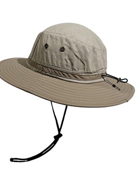 防晒帽户外日系夏天大檐撞色速干
