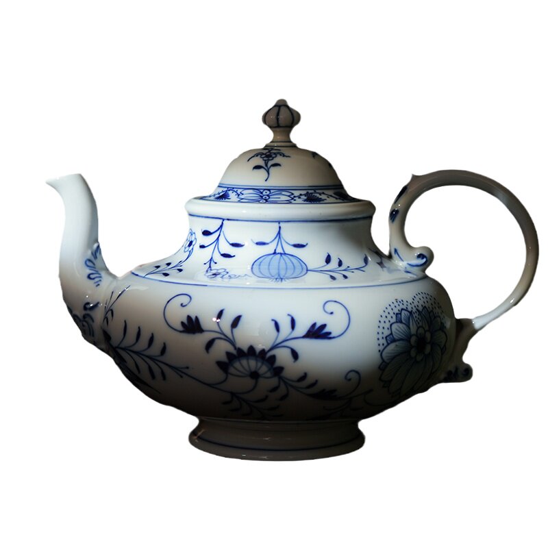 梅森青花蓝洋葱陶瓷复古茶具茶壶