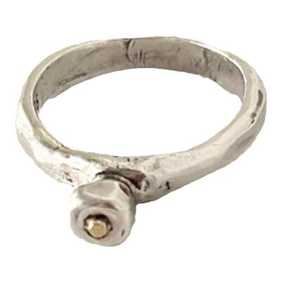 铜镀白金复古ins风戒指小众