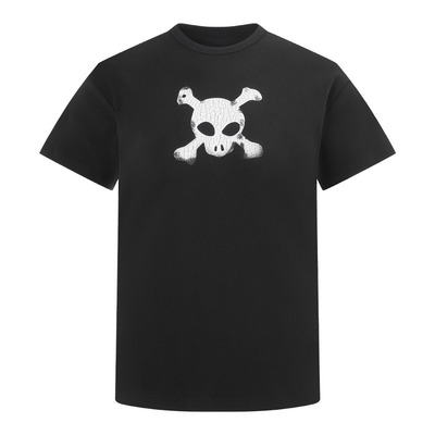 骷髅开裂做旧印花短袖