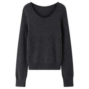 十一石 极简实穿！圆领羊毛针织衫毛衣女长袖套头上衣秋冬新款ll