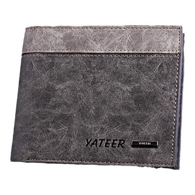 短款男士钱包横款皮夹复古学生