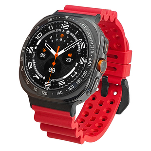 AKGLEADER海浪鲍鱼氟橡胶手表带适用三星Galaxy watch 7/8 ultra手表表带24mm宽ultra专用8classic个性潮腕带