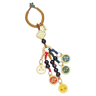 2026年国潮五路财神钥匙扣挂件幸运平安创意手工汽车钥匙挂件礼品