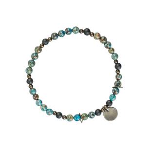 西美社Sonnet-craft Op.37原创设计师款沼泽石火山岩复古极细手链