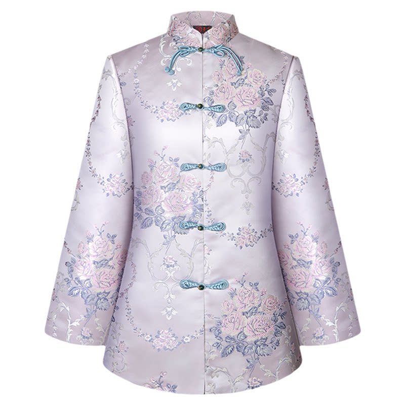 善唯高档牡丹定制寿衣女全套老人冲喜配件七件套送终寿服殡葬用品