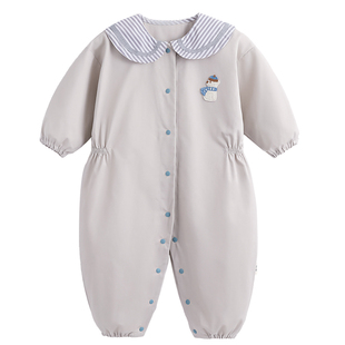 宝宝连体哈衣纯棉长袖爬行服婴幼儿保护羽绒服防脏罩衣洋气爬爬衣