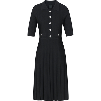 小香风百褶针织连衣裙