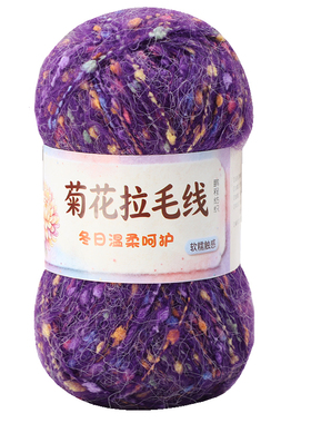 菊花彩点彩虹豆豆马海毛配线