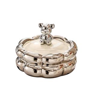 家用客厅高端大气上档次高级感带盖子创意可爱办公室陶瓷烟灰缸