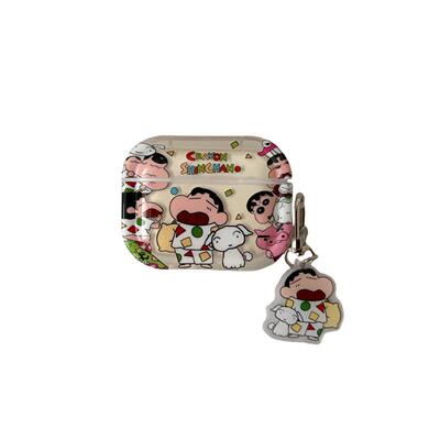 可爱卡通蜡笔小新适用苹果耳机保护套airpods4无线蓝牙耳机壳三四代airpodpro2二代ipod耳机盒airpods3保护壳