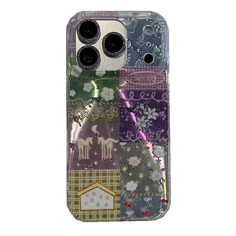 适用苹果系列iPhone17新款手机壳14promax16promax可爱花园小马15promax13promax半包大孔镜框高级防摔保护套