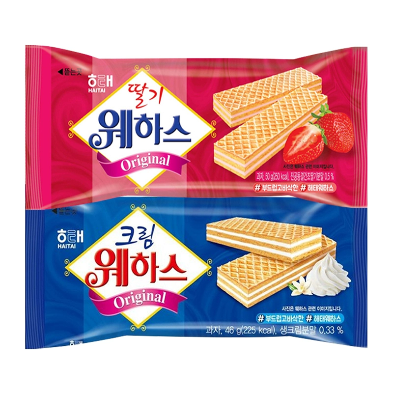 韩国进口食品海太威化饼干奶油草莓味下午茶小吃怀旧解馋休闲零食