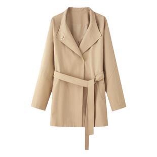 画风drawwind立领风衣外套女2025新款秋季莫代尔宽松小个子大衣