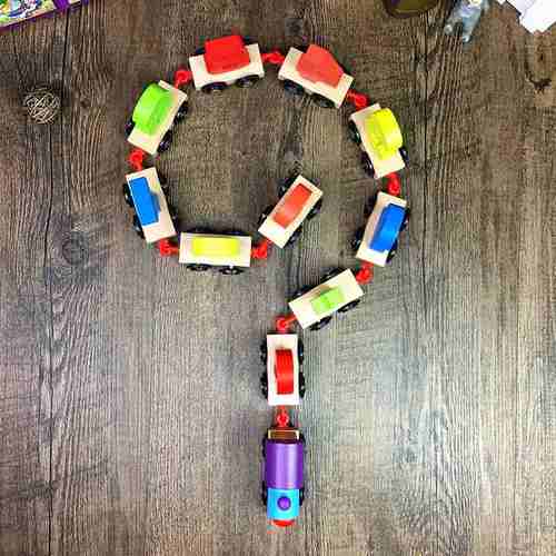 木质数字拖拉小火车儿童拼装组合益智木制积木女孩玩具男