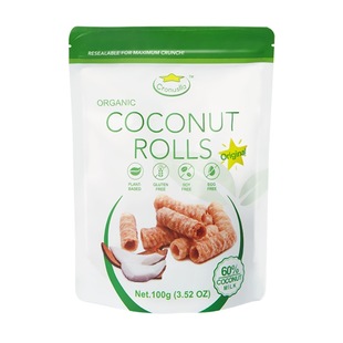 有机椰子卷无麸质无蛋奶无小麦碘盐纯素敏宝儿童桥本饼干蛋卷零食