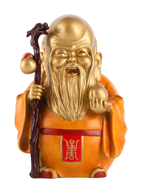 阿三铜艺黄铜《福寿无疆》摆件