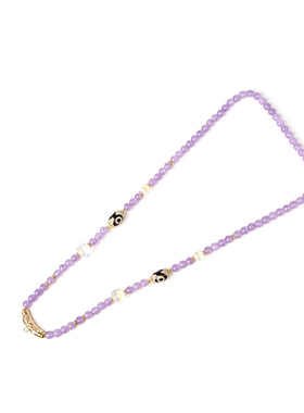 紫玉髓天珠新中式佛牌链融合清新泰国佛牌绳唐卡吊坠绳挂坠绳子