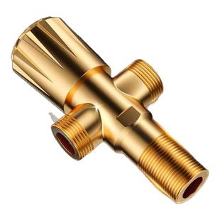 全铜三角阀一进二出三通分水阀热水器水龙头带分水器开关家用马桶